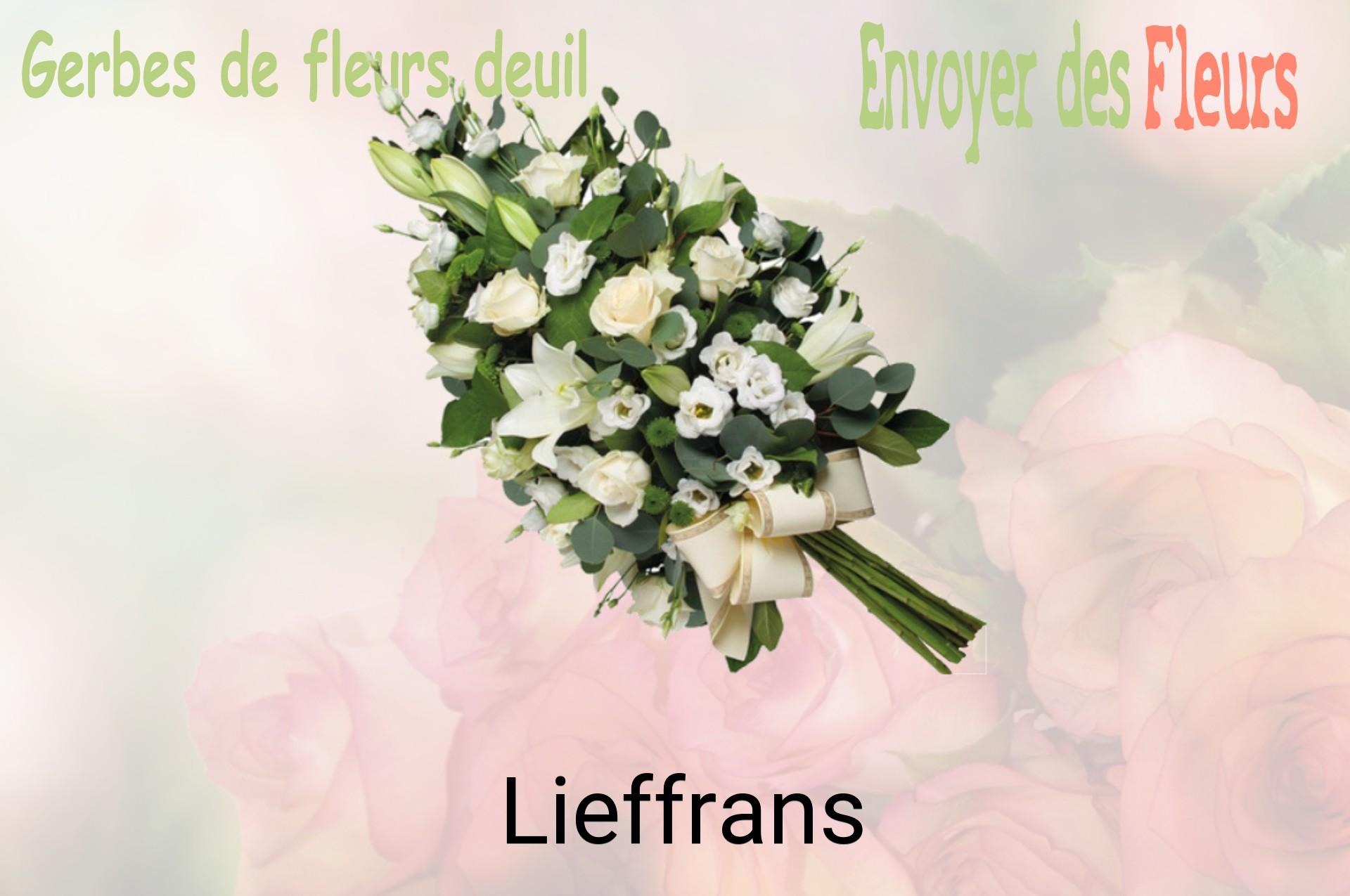 Gerbe de fleurs de deuil livrée à Lieffrans